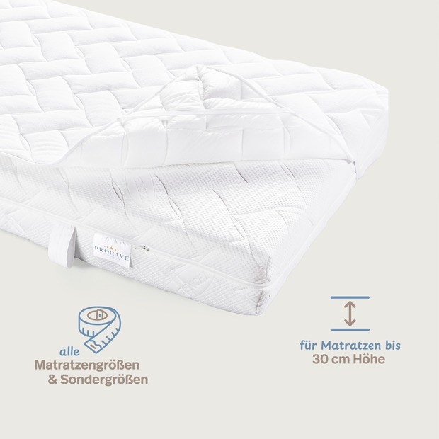 Matratzenauflage verstepptes Frottee-Doppeltuch mit 4 Eckgummis