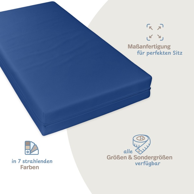 unversteppter Matratzenbezug blau
