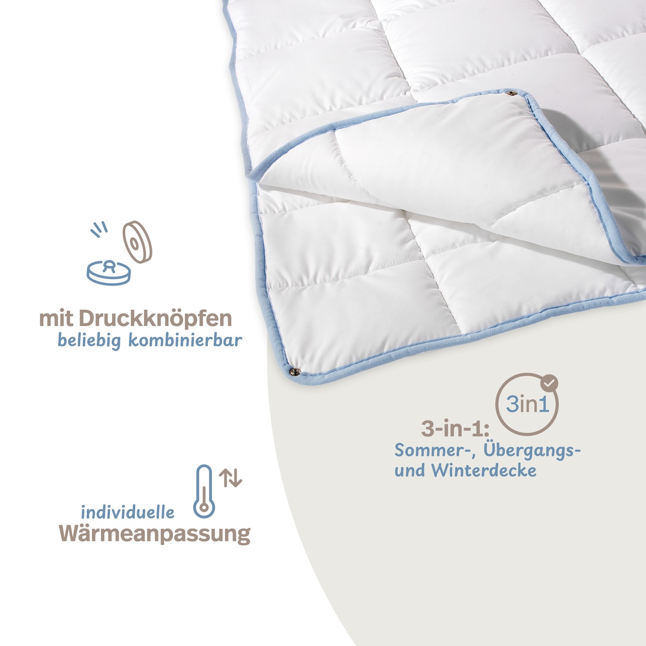 TopCool kochfeste Qualitäts-4-Jahreszeitendecke mit Druckknöpfen