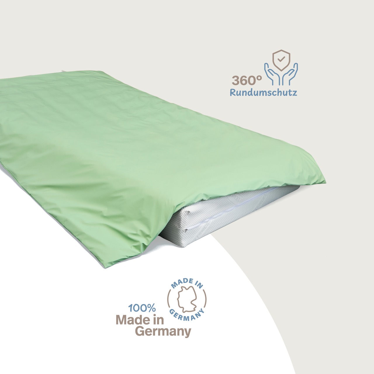 wasserdichter Inkontinenz Bettdeckenbezug abwischbar in grün