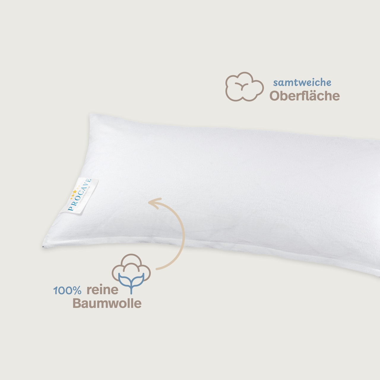 Feinflanell Schutzbezug für Kissen aus Baumwolle