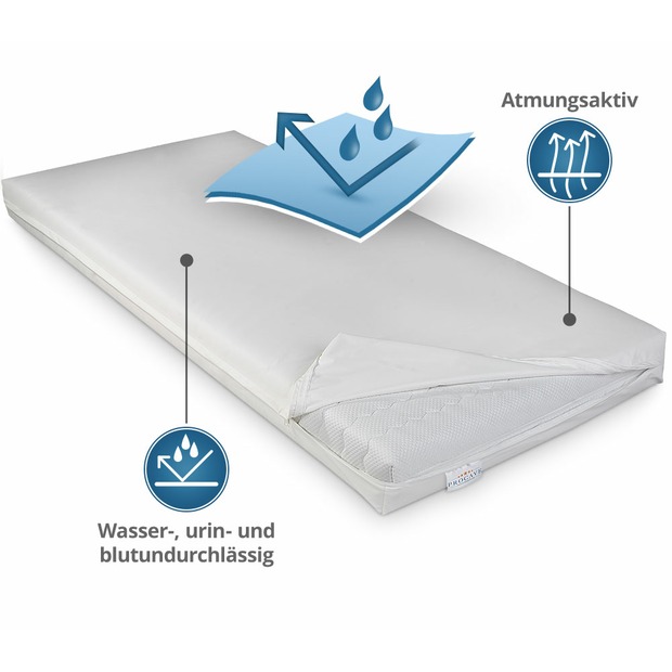 Wasserdichter Matratzenbezug in weiß