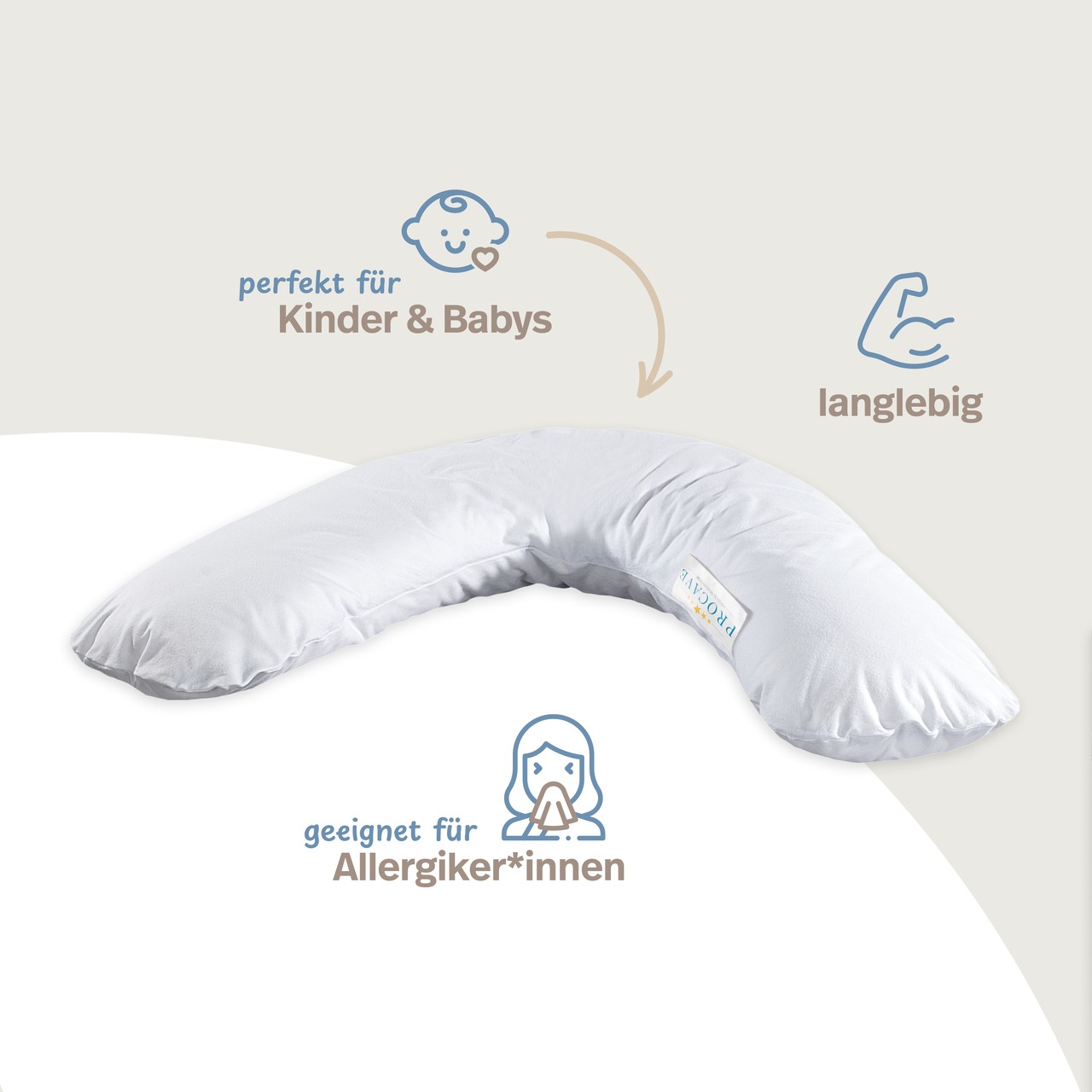 Feinflanell Schutzbezug für Stillkissen aus Baumwolle