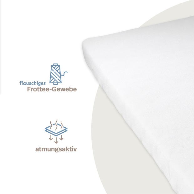 unversteppter Matratzenbezug Frottee-Stretch weiß
