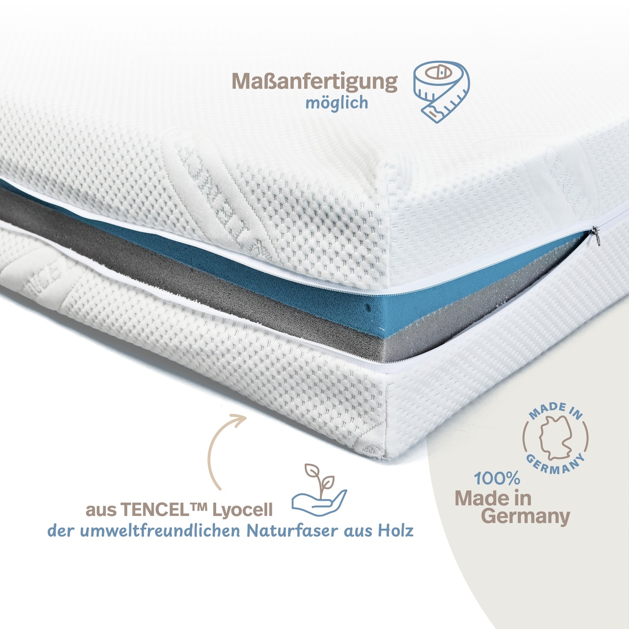 Lyocell Matratzenbezug unversteppt
