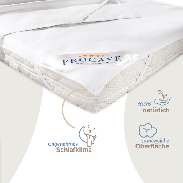 Molton-Matratzenauflage weiß aus 100% Baumwolle