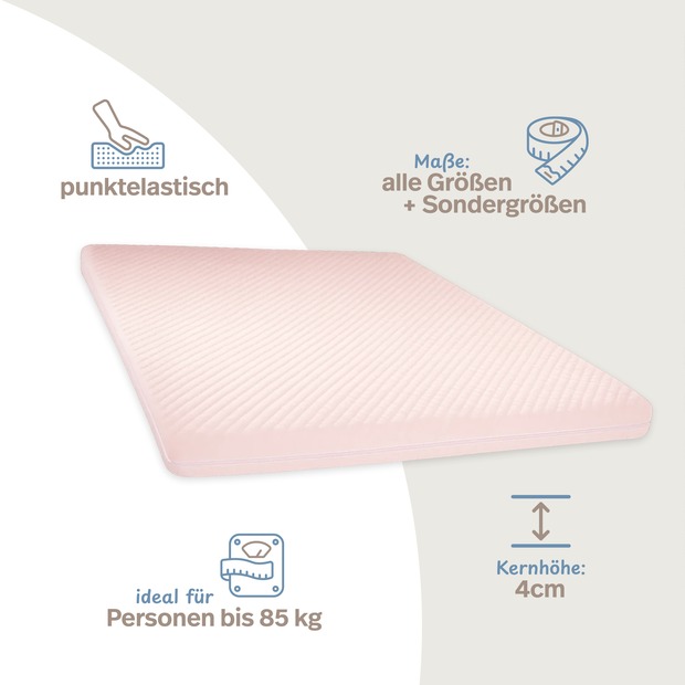 Gelschaum Matratzen-Topper mit Noppen-Doppeltuch-Matratzenbezug