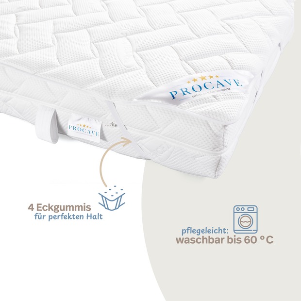 Matratzenauflage verstepptes Lyocell-Doppeltuch mit 4 Eckgummis