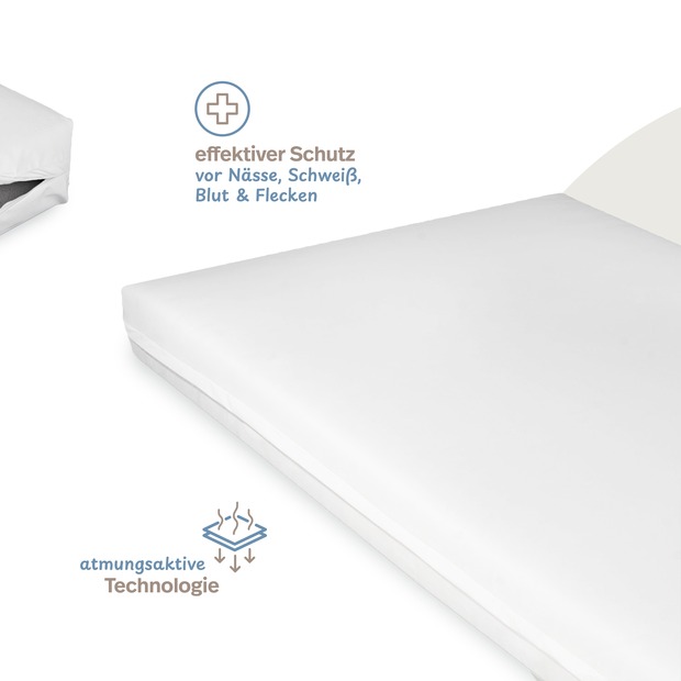 Pflegematratze mit Kaltschaumkern und wasserdichtem Bezug weiß
