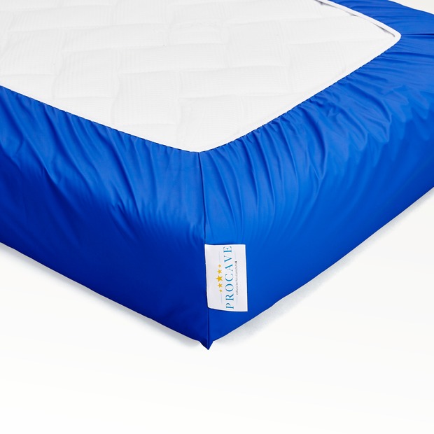 wasserdichtes Spannbettlaken abwischbar blau