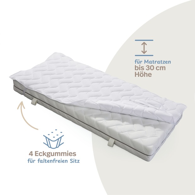 leichtes Wendeunterbett Frottee Baumwolle mit 4 Eckgummis