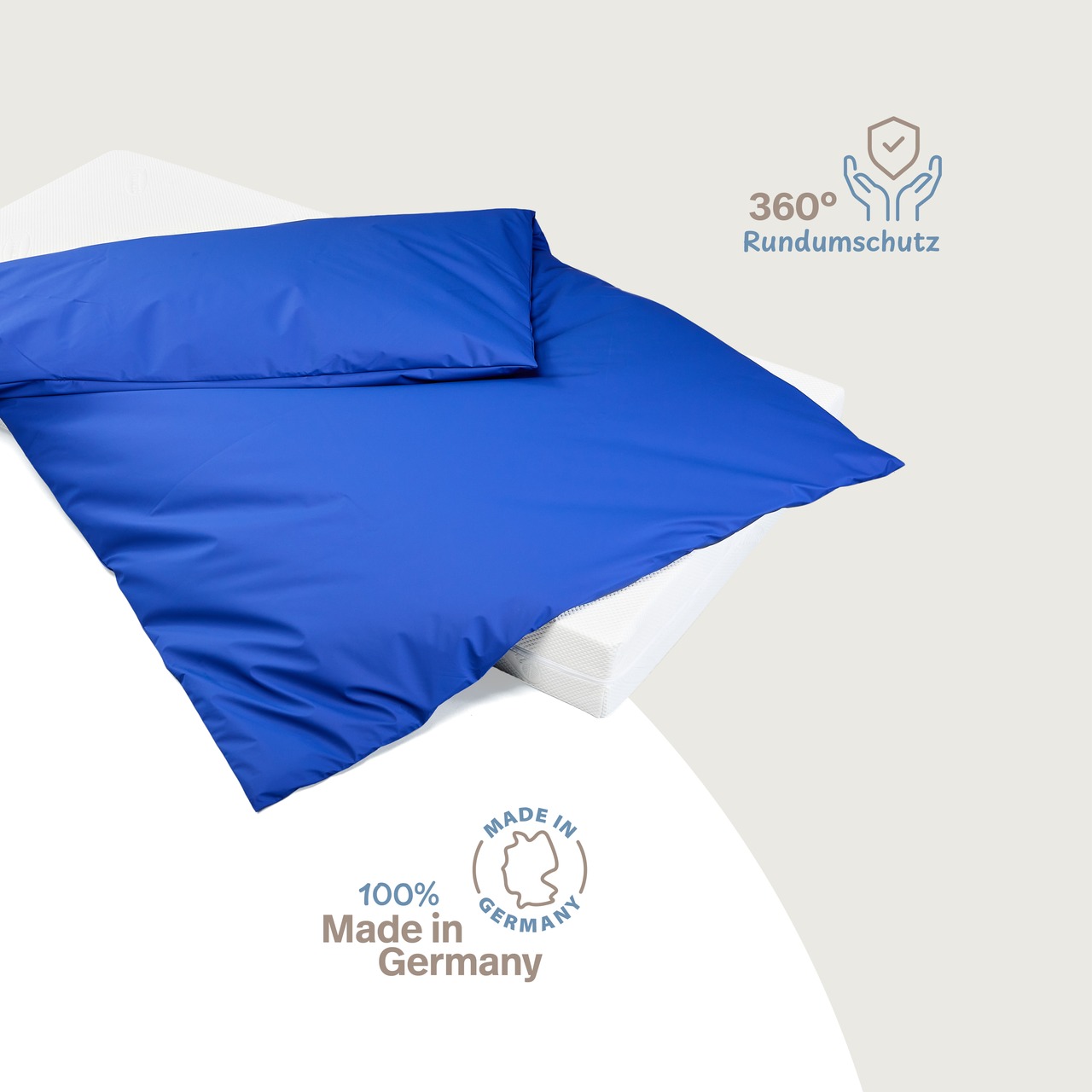wasserdichter Inkontinenz Bettdeckenbezug abwischbar in blau