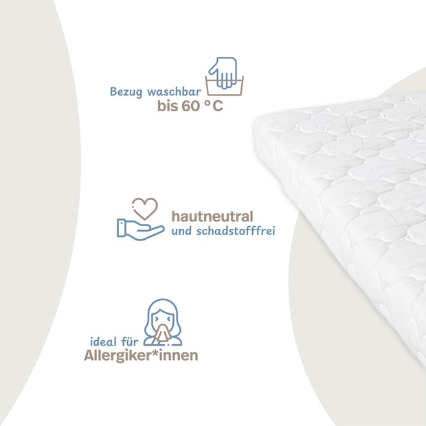 Kindermatratze mit verstepptem TopCool-Matratzenbezug