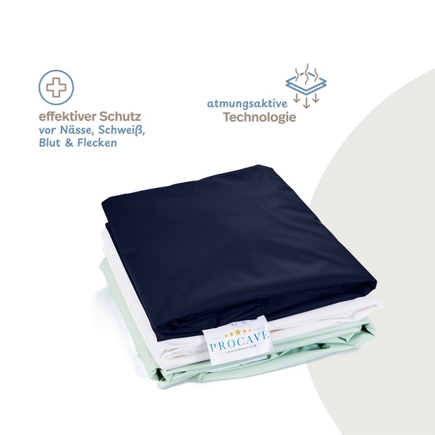 wasserdichtes Spannbettlaken abwischbar dunkelblau