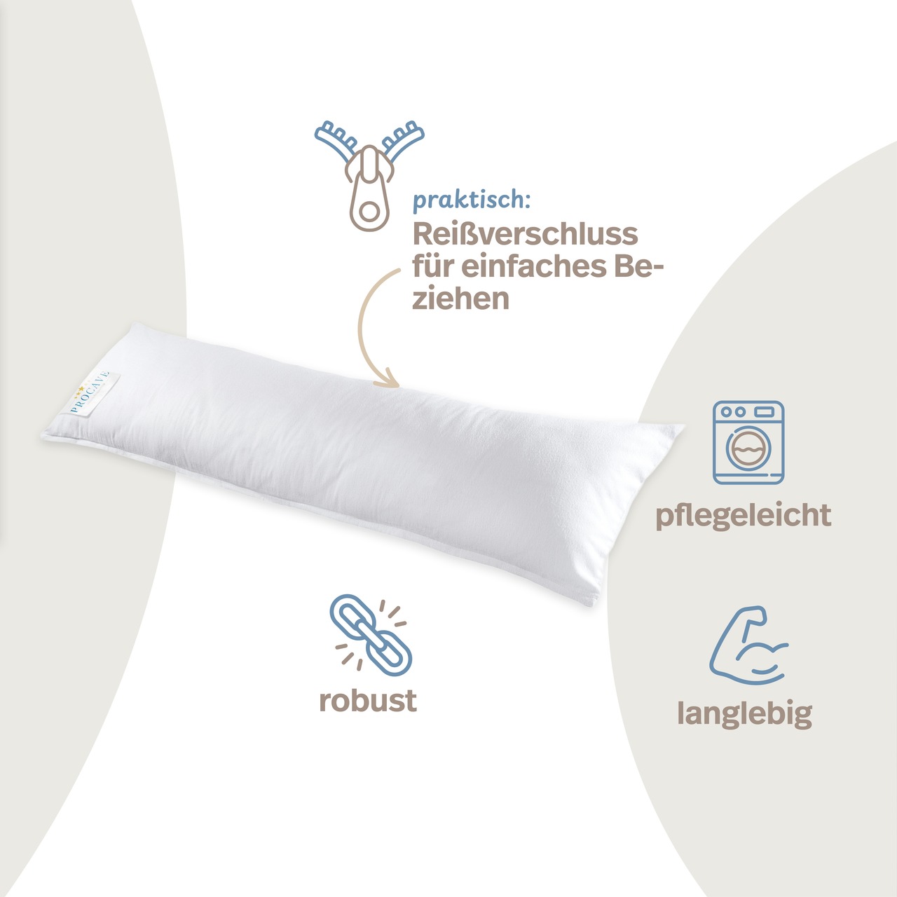 Feinflanell Schutzbezug für Seitenschläferkissen aus Baumwolle