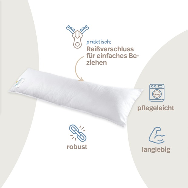 Feinflanell Schutzbezug für Seitenschläferkissen aus Baumwolle