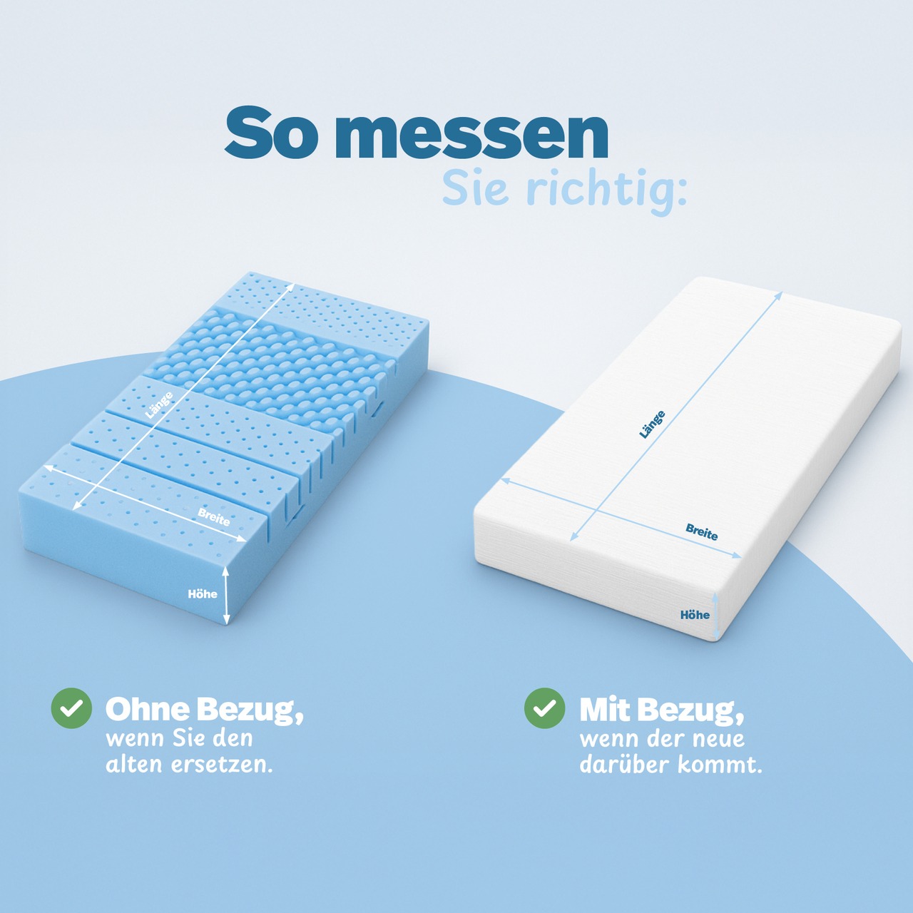 unversteppter Matratzenbezug grau