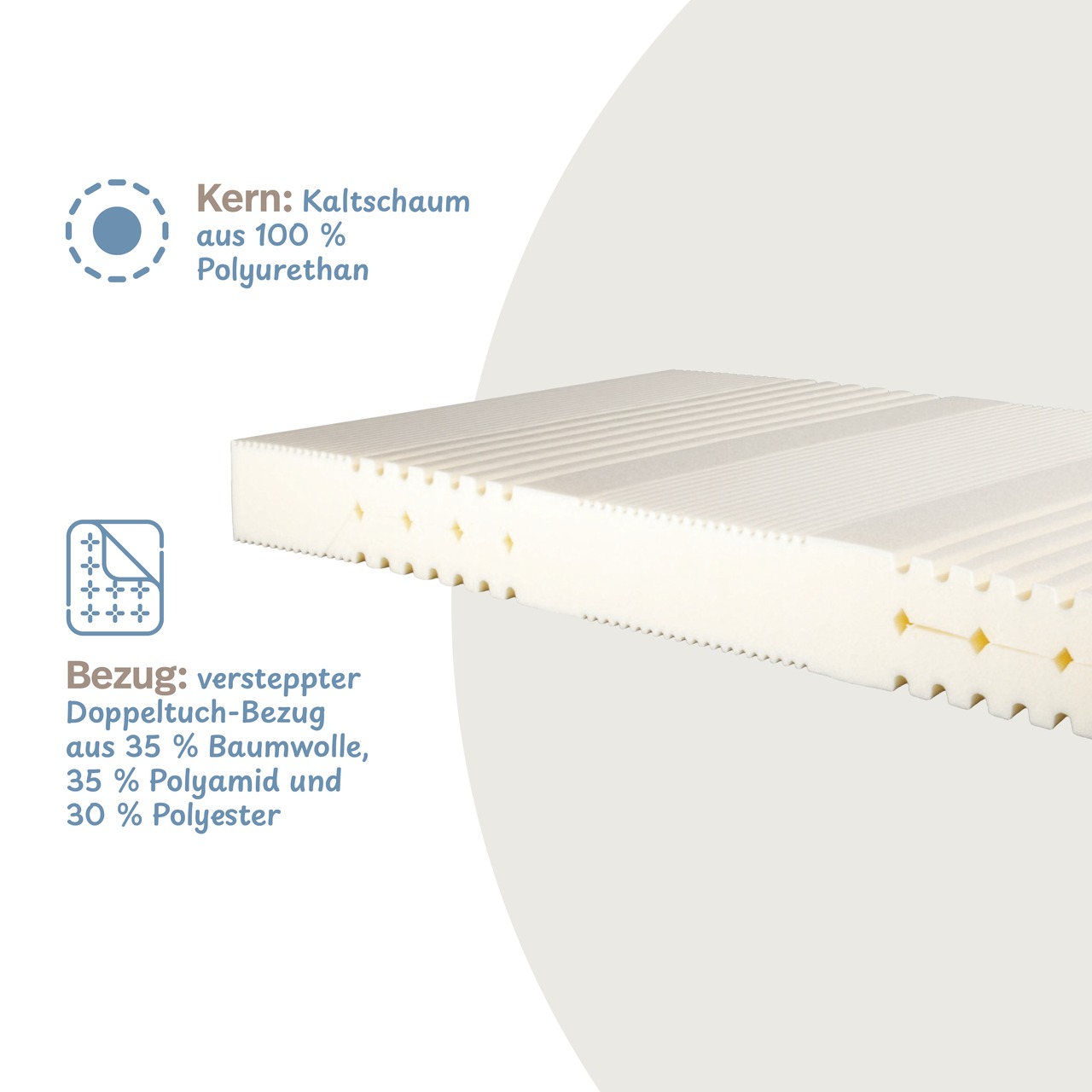 Kaltschaummatratze VT mit Doppeltuchbezug