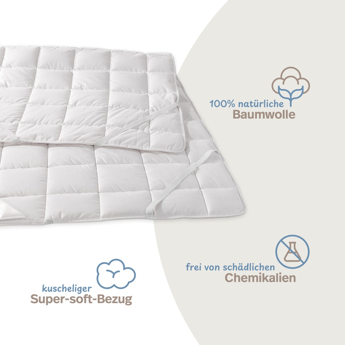 PROCAVE Matratzenschoner NATUR Baumwolle Infografik &mdash; 100 % nat&uuml;rliche Baumwolle, kuscheliger Super-soft-Bezug, frei von sch&auml;dlichen Chemikalien