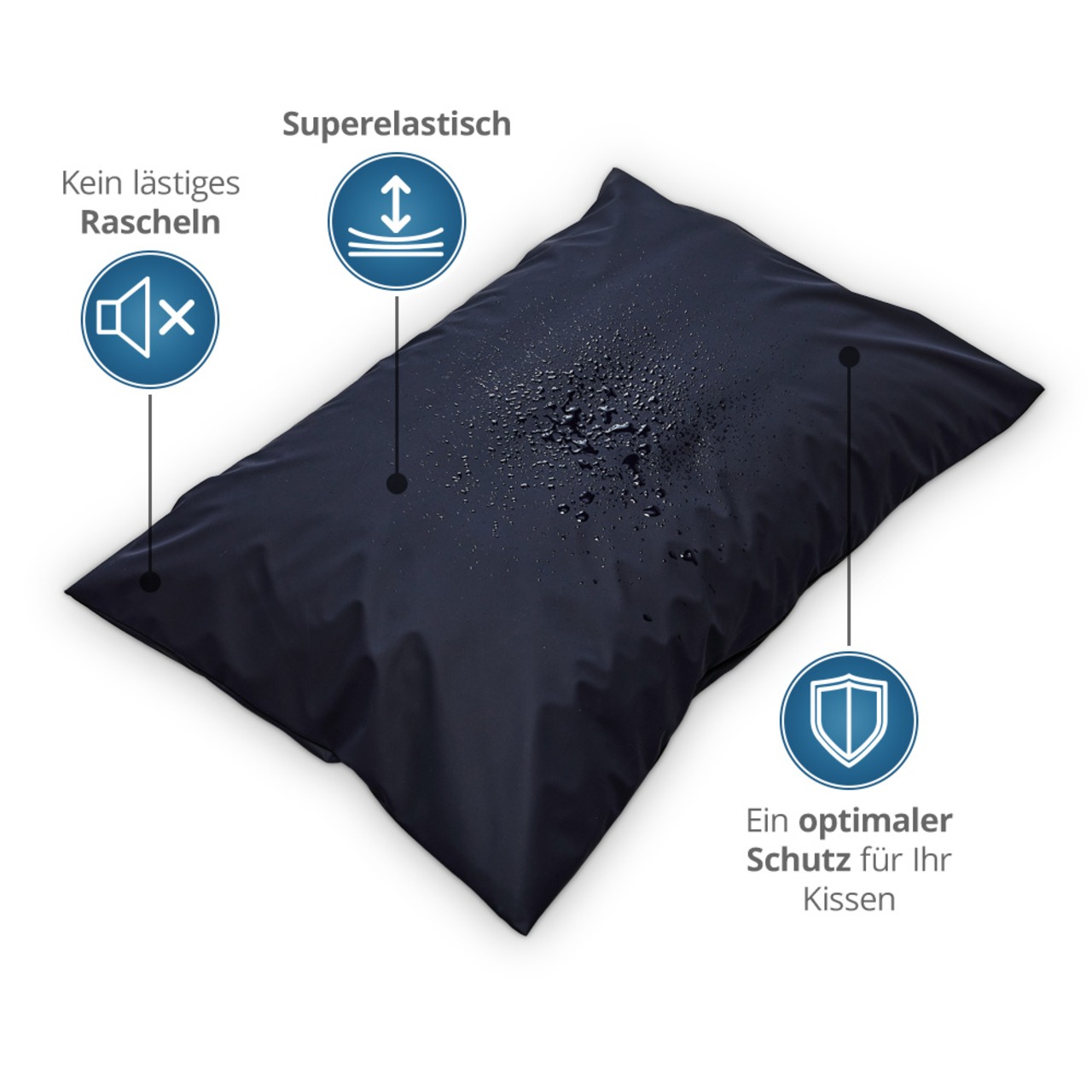 wasserdichter Kissenbezug abwischbar in dunkelblau