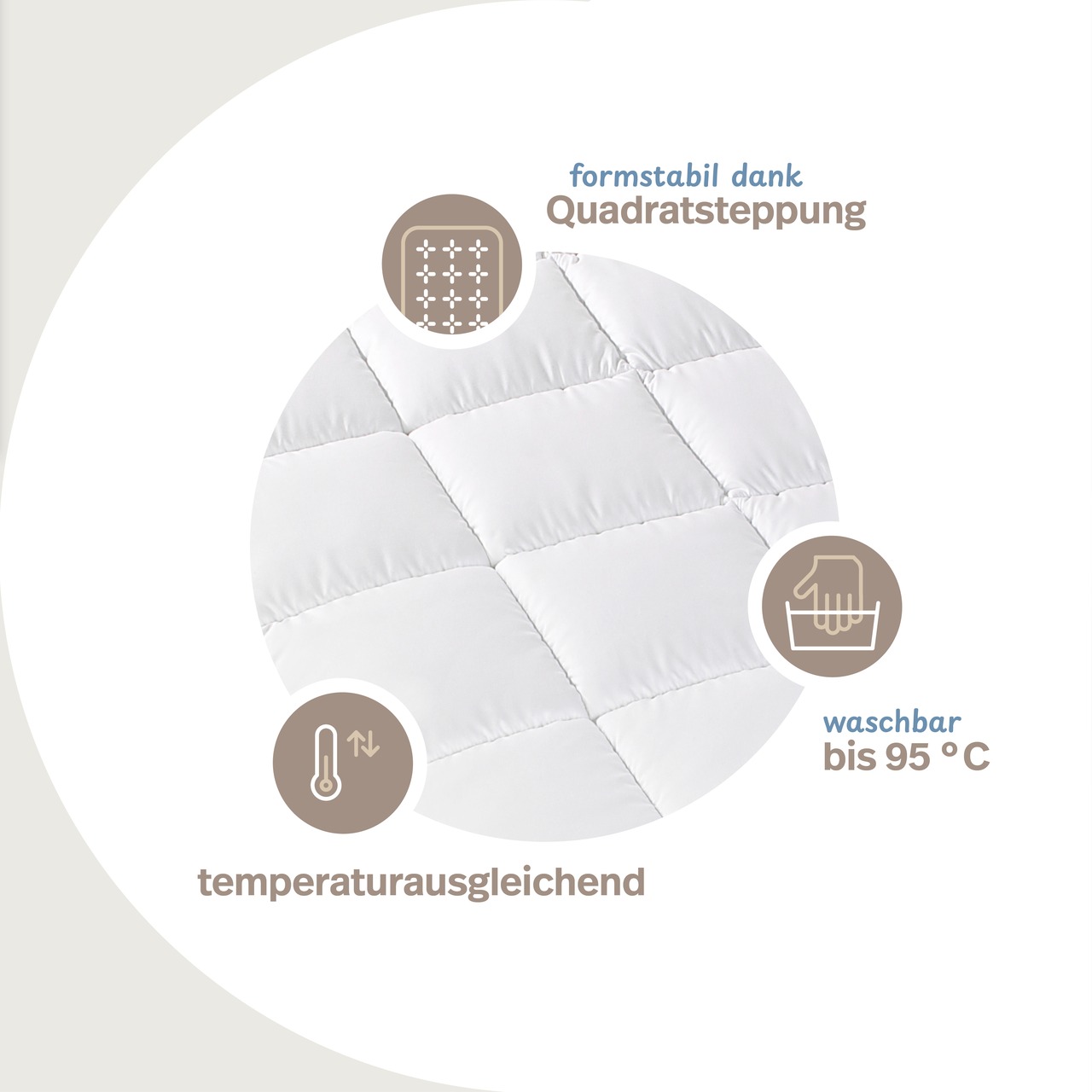 TopCool kochfeste Qualitäts-4-Jahreszeitendecke mit Druckknöpfen