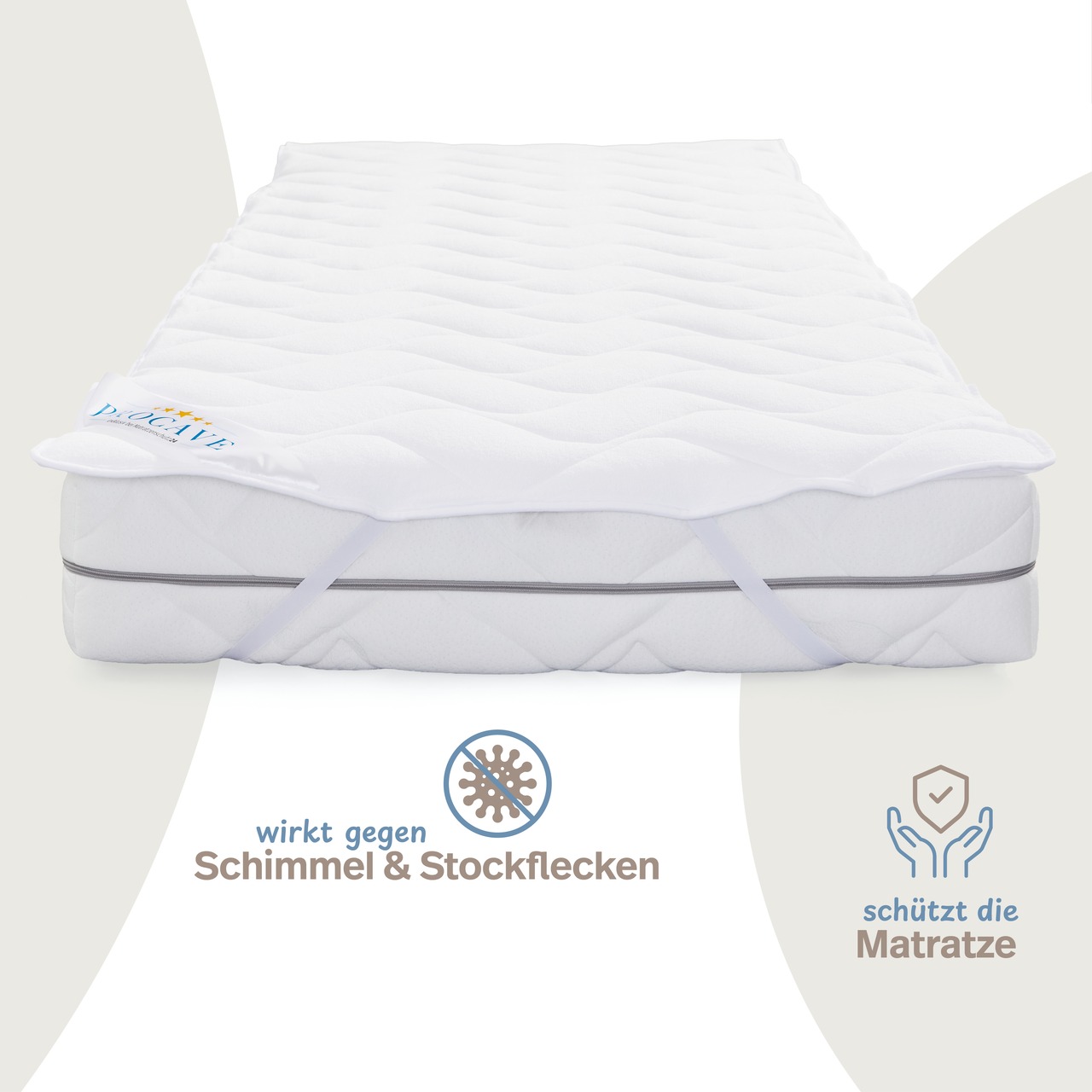 leichtes Wendeunterbett Frottee Baumwolle mit 4 Eckgummis