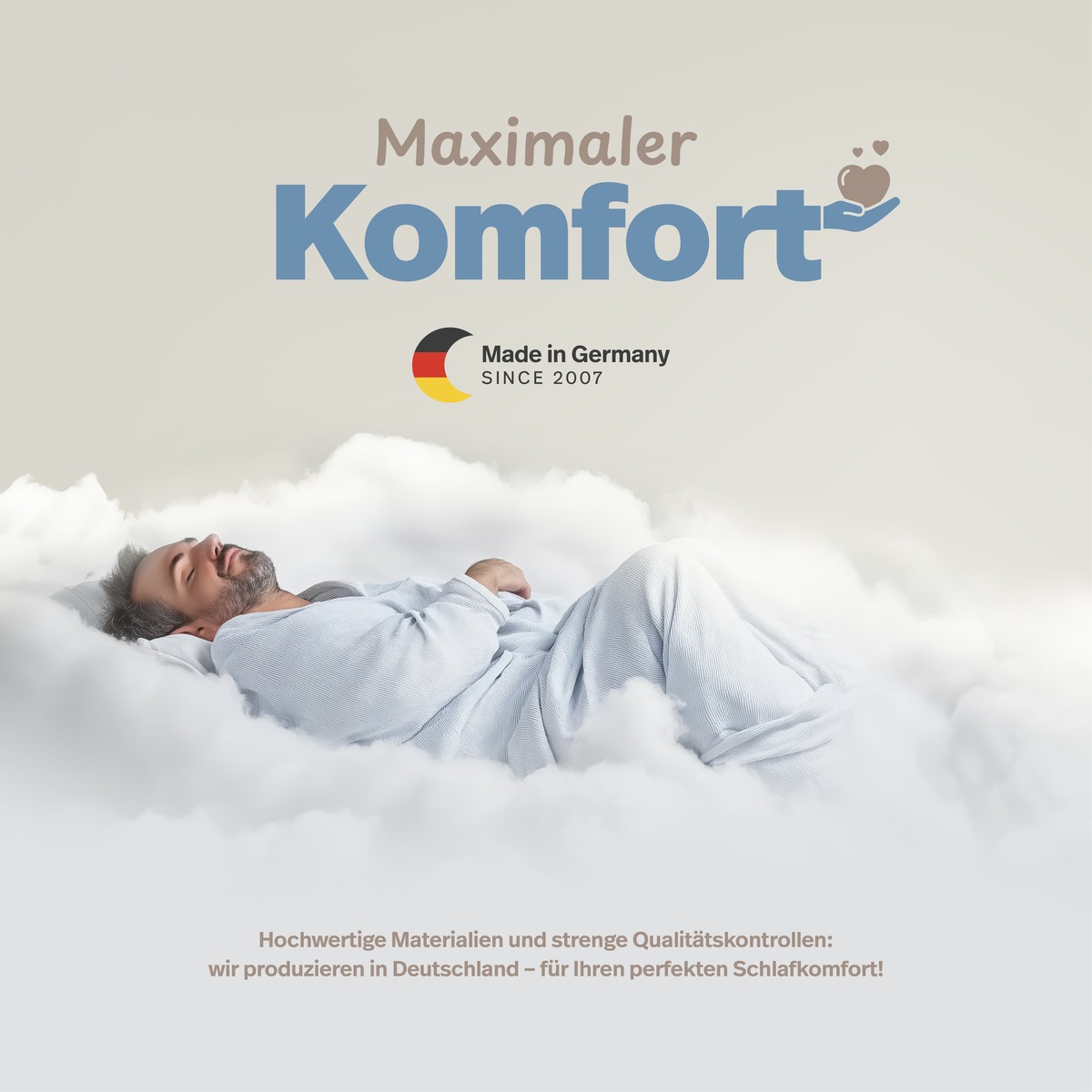 PROCAVE unversteppter Matratzenbezug Grau &mdash; Infografik: f&uuml;r Allergiker*innen, Kinder und Erwachsene, ganzj&auml;hrig einsetzbar