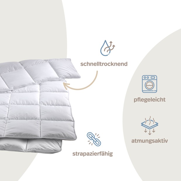MICRO-COMFORT 4 Jahreszeiten Steppdecke mit Druckknöpfen