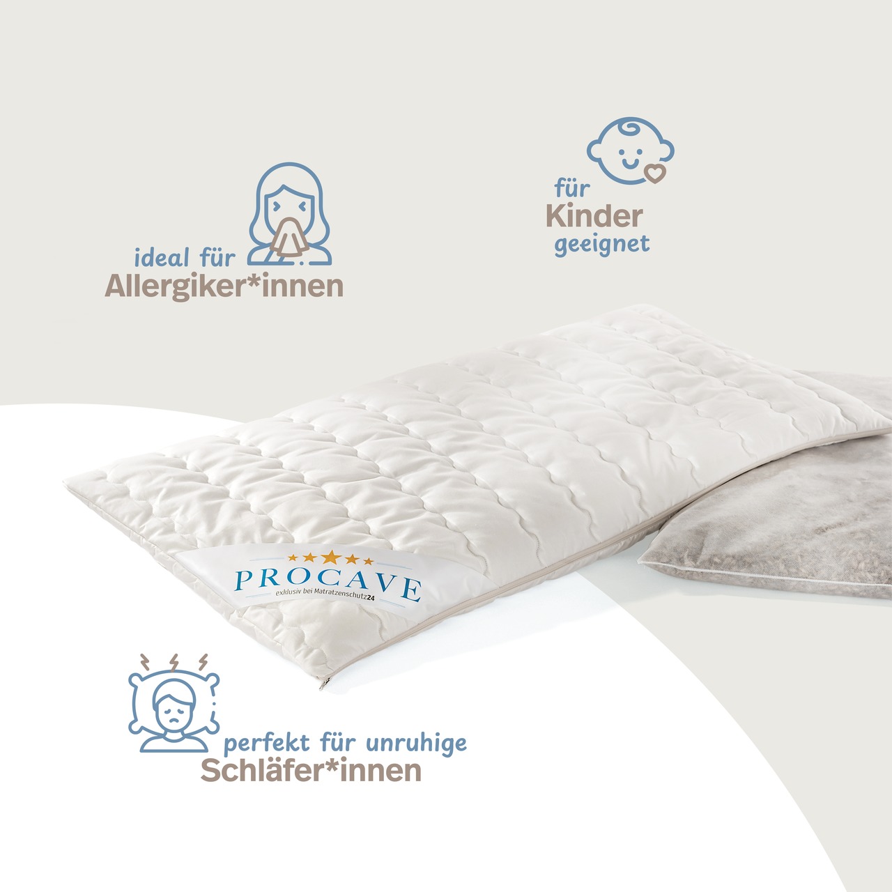 Dinkelkissen mit waschbarem Bezug aus Baumwolle