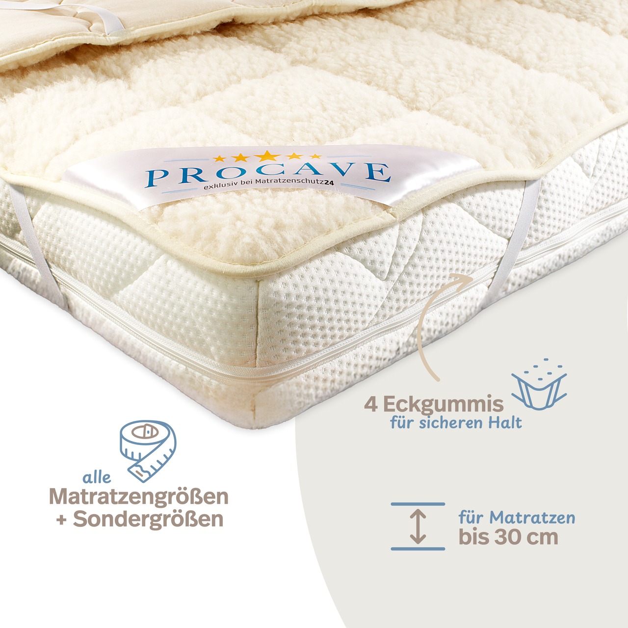 Matratzenschoner NATUR Lammflor