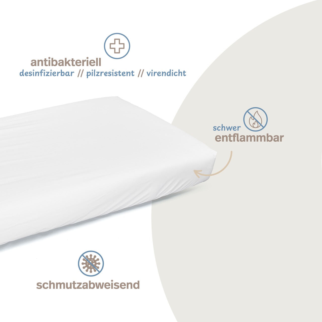 wasserdichtes Spannbettlaken abwischbar weiß