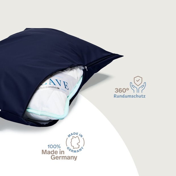 wasserdichter Kissenbezug abwischbar in dunkelblau