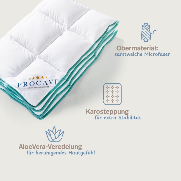 Kinderbetten-Set Aloe Vera mit Kissen 40x60cm und Steppbett 100x135cm